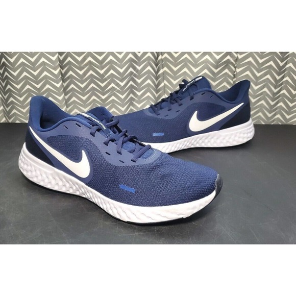 Nike Revolution 5 Mens Running Shoes Size 12 Sneakers Trainers Blue BQ3204-400 - Picture 1 of 13